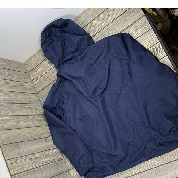 Reebok Men Windbreaker Jacket Red White Blue Sz XL Spellout Logo Lined OMZXH2 - Picture 4 of 9